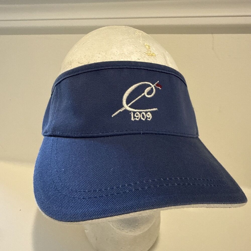 Vintage 1909 C Country Club Golf Course Imperial Blue Visor